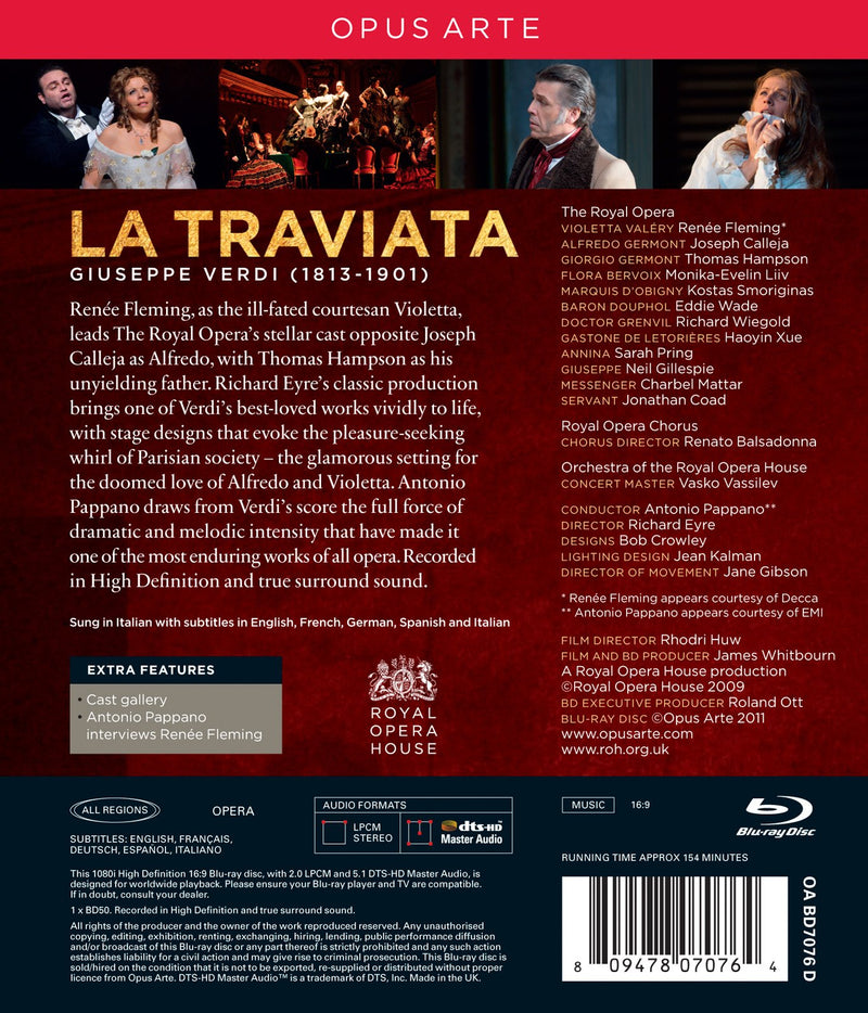 Verdi: La Traviata / Pappano, Fleming, Calleja, Hampson, Wade [Blu-ray]