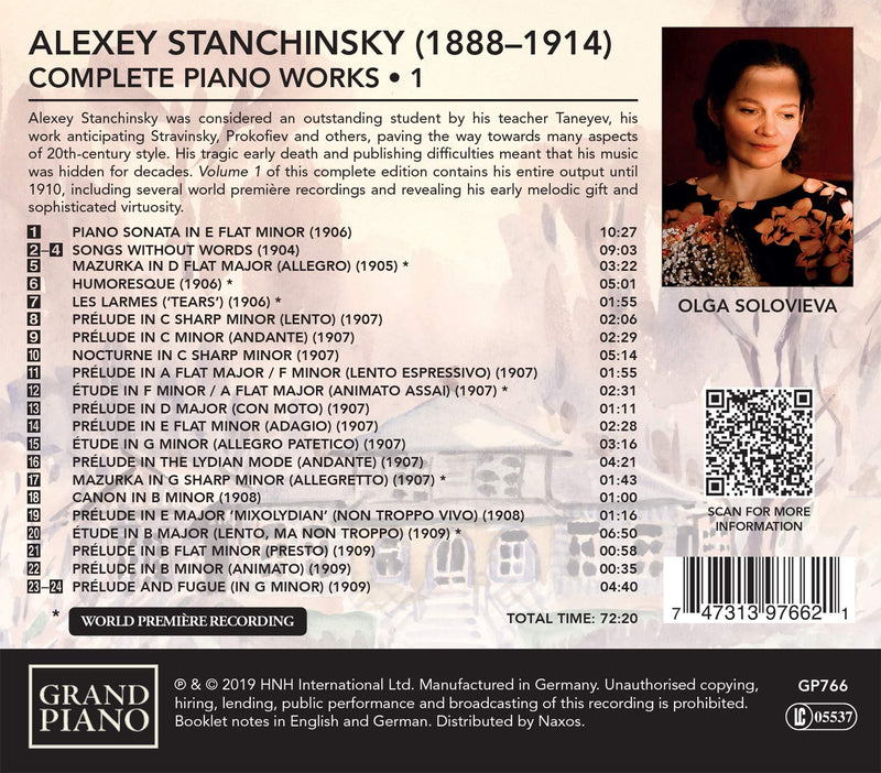 Stanchinsky: Complete Works for Piano, Vol. 1 / Solovieva