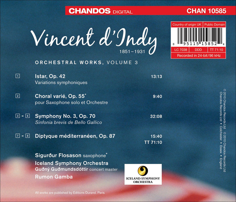 d'Indy: Orchestral Works Vol 3 / Gamba, Iceland SO