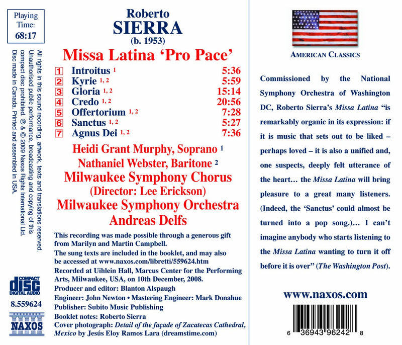 American Classics - Sierra: Missa Latina "Pro Pace" / Murphy, Webster, Delfs, Milwaukee SO