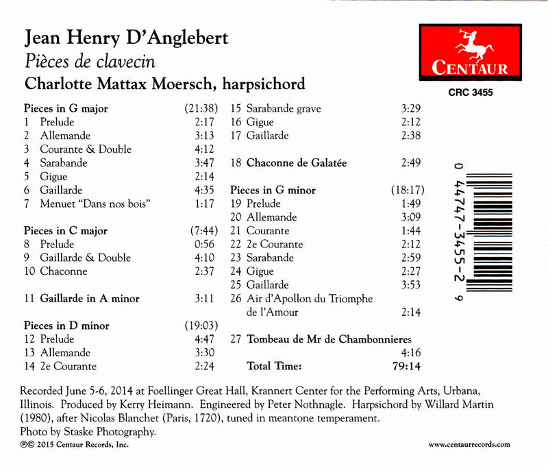 D'Anglebert: Pièces de clavecin