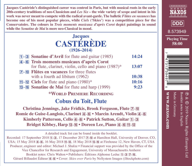 Castérède: Complete Works for Flute, Vol. 1