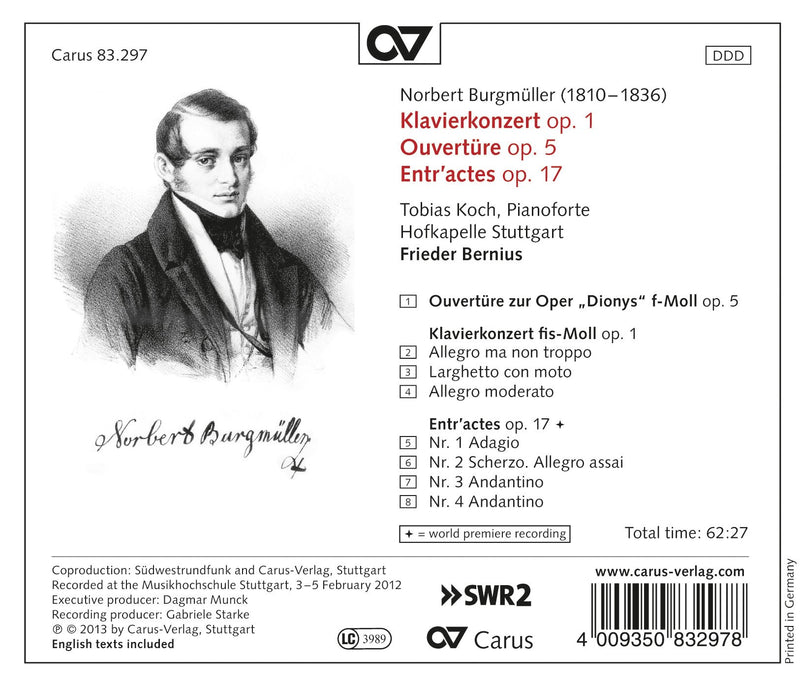 Burgmüller: Piano Concerto, Op. 1 & Entr'actes, Op. 17