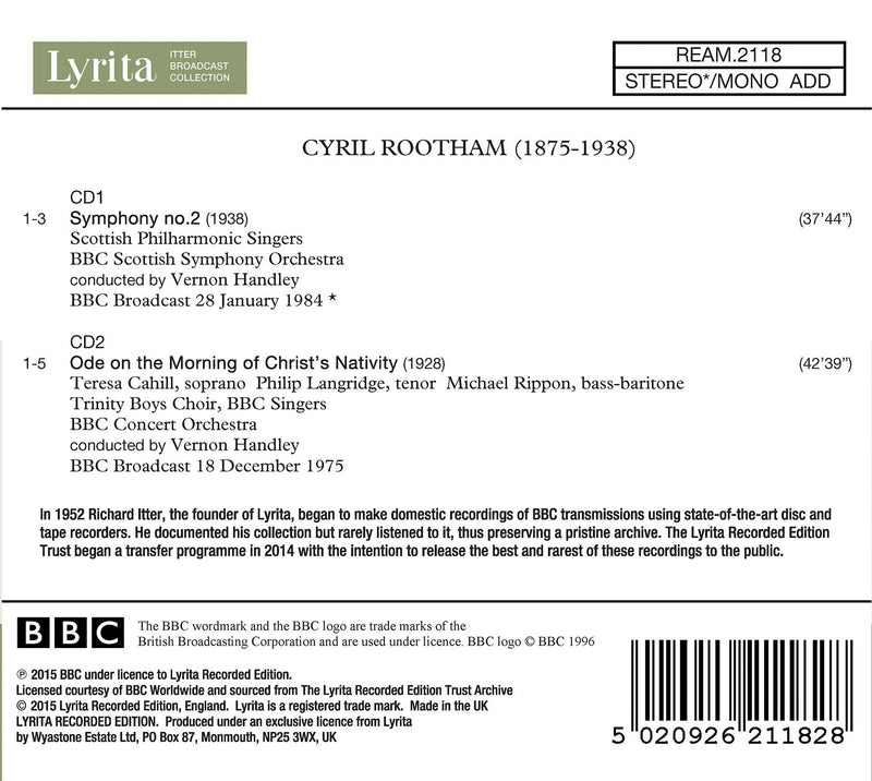 Cyril Rootham: Symphony No. 2; Ode on the Morning of Christ's Nativity