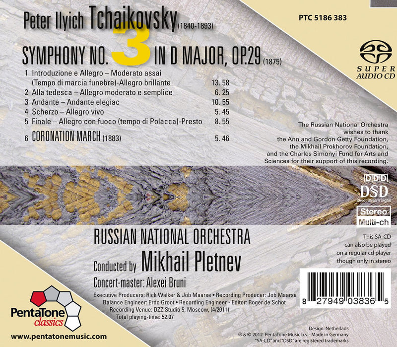 Tchaikovsky: Symphony No 3 / Pletnev, Russian NO