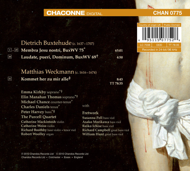 Buxtehude: Membra Jesu Nostri, Laudate Pueri Dominum / Kirkby, Thomas, Fretwork, Purcell Quartet