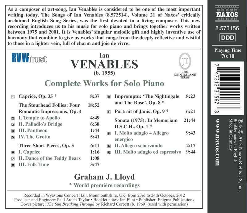 Venables: Complete Works for Solo Piano
