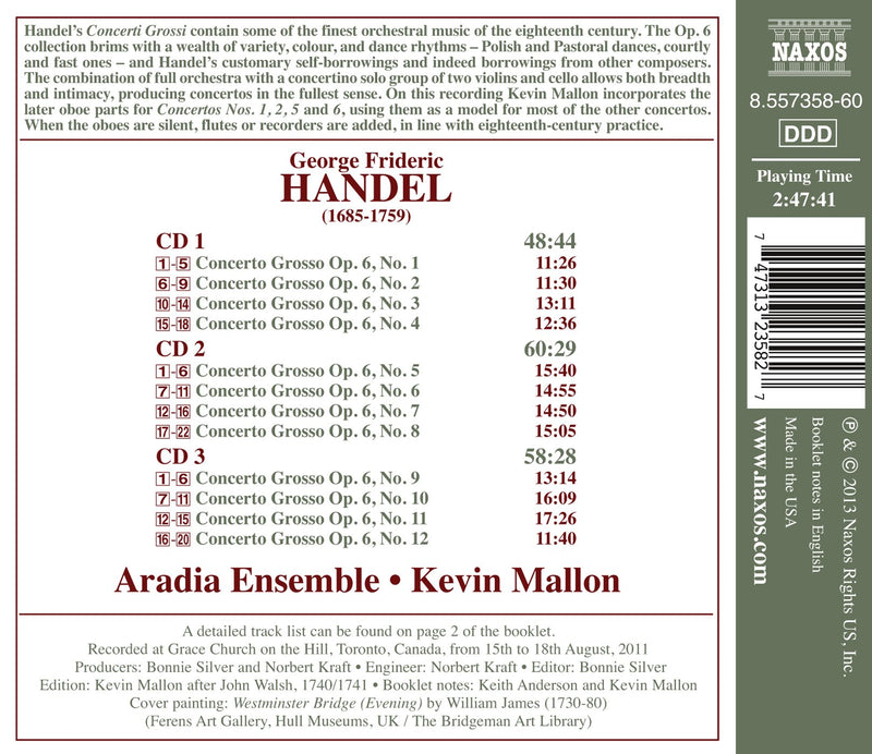 Handel: Concerti Grossi, Op. 6 / Mallon, Aradia Ensemble