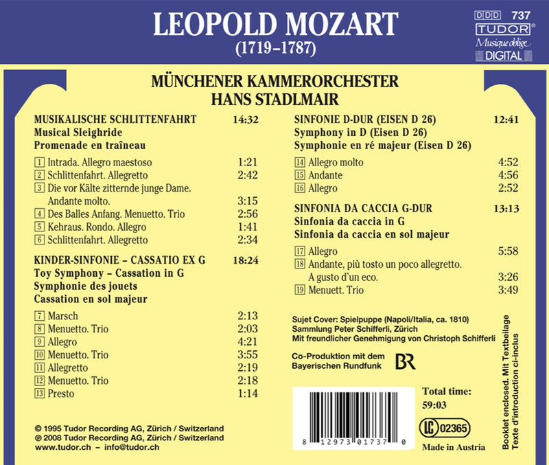 L. Mozart: Toy Symphony, Musical Sleighride / Stadlmair