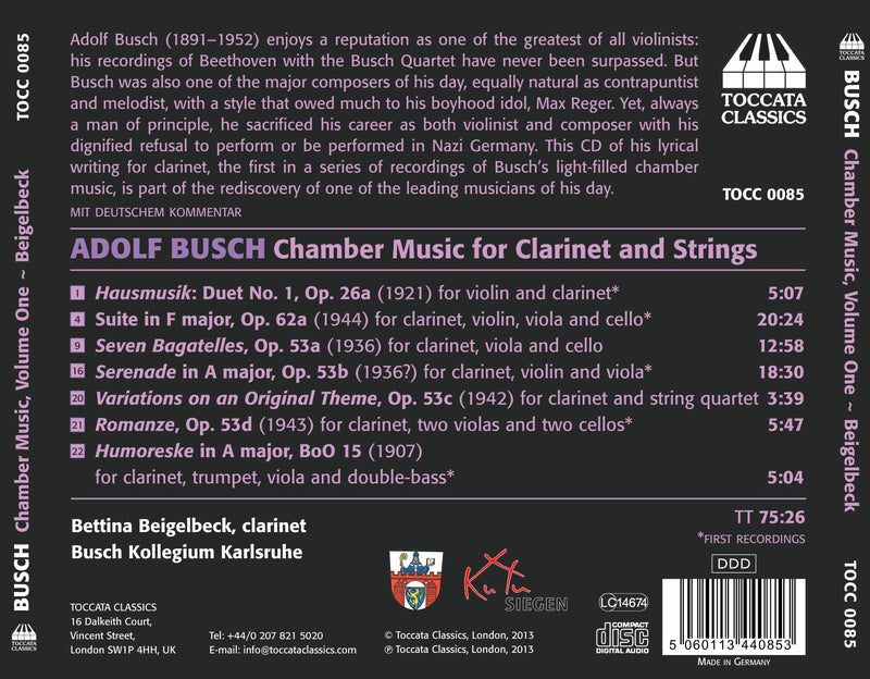 Busch: Chamber Music, Vol. 1