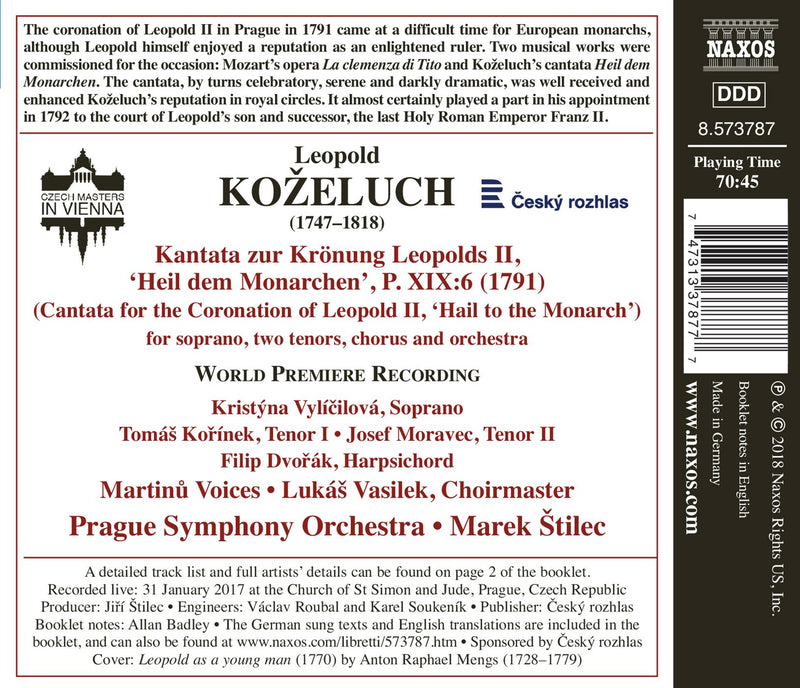 Kozeluch: Cantata for the Coronation of Leopold II / Stilec, Prague Symphony