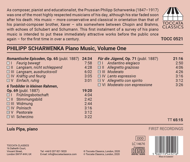 Scharwenka: Piano Music, Vol. 1 / Pipa