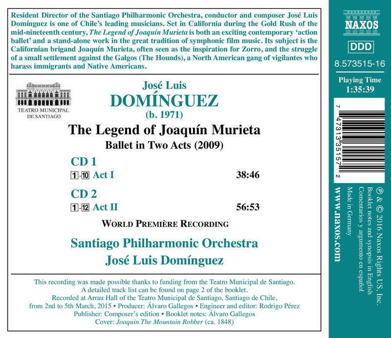 Dominguez: The Legend of Joaquin Murieta / Dominguez, Santiago Philharmonic