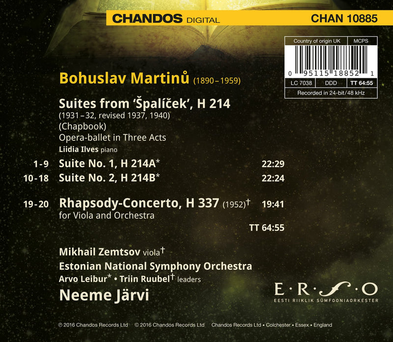 Martinu: Suites from Spalicek & Rhapsody-Concerto / Jarvi