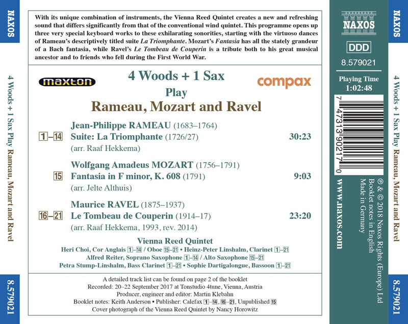 4 Woods & 1 Sax Play Rameau, Mozart & Ravel / Vienna Reed Quintet
