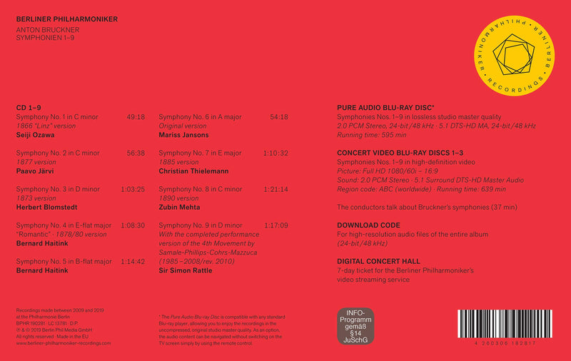 Bruckner: Symphonies Nos. 1-9 / Berlin Philharmonic Orchestra