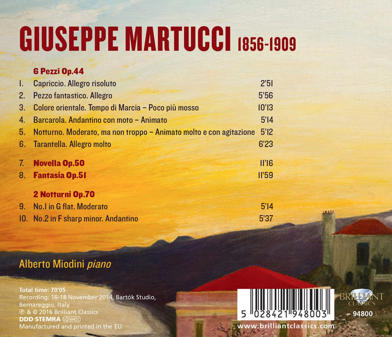 Martucci: 6 Piano Pieces, Novella, Fantasia & 2 Nocturnes / Miodini