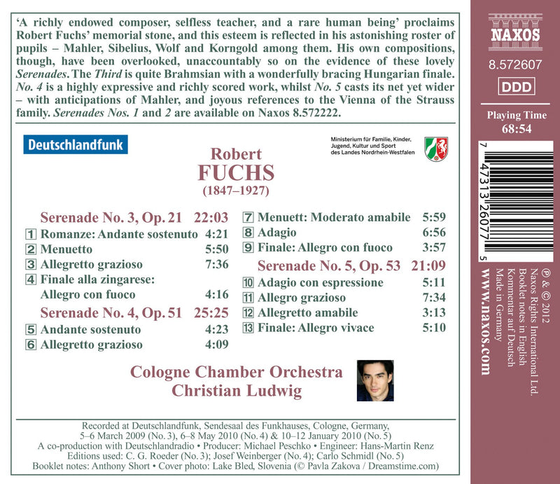 Fuchs: Serenades No  3, 4 And 5 / Christian Ludwig, Cologne Chamber Orchestra