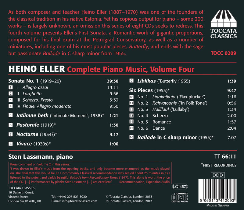 Eller: Complete Piano Music, Vol. 4