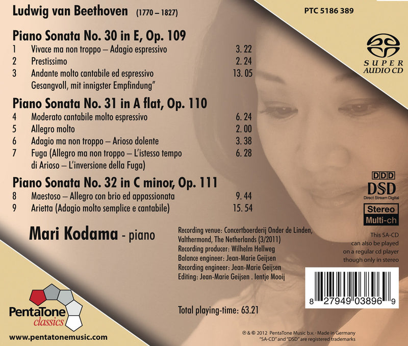 Beethoven: Piano Sonatas No 30, 31, 32 / Mari Kodama