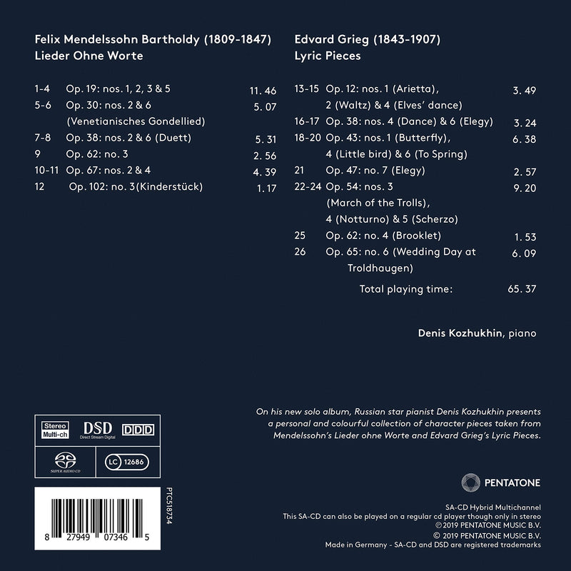Grieg: Lyric Pieces - Mendelssohn: Lieder ohne Worte / Kozhukhin