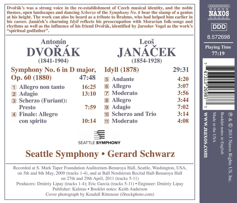 Dvorak: Symphony No. 6; Janacek: Idyll / Schwarz, Seattle Symphony