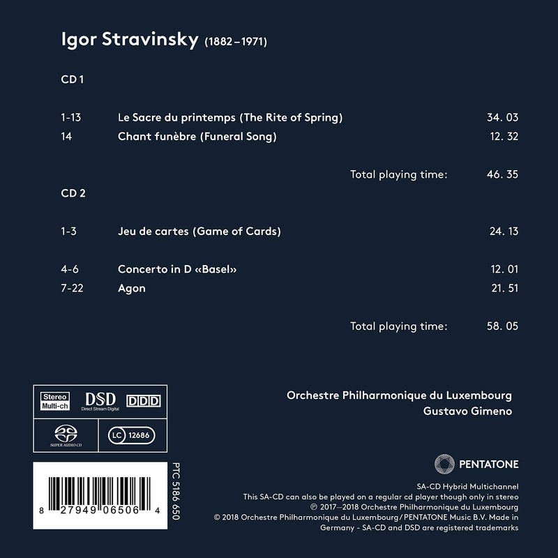 Stravinsky: Orchestral Works / Gimeno, Luxembourg Philharmonic Orchestra
