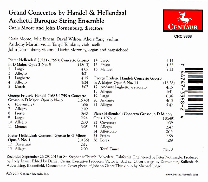 Handel & Hellendaal: Grand Concertos