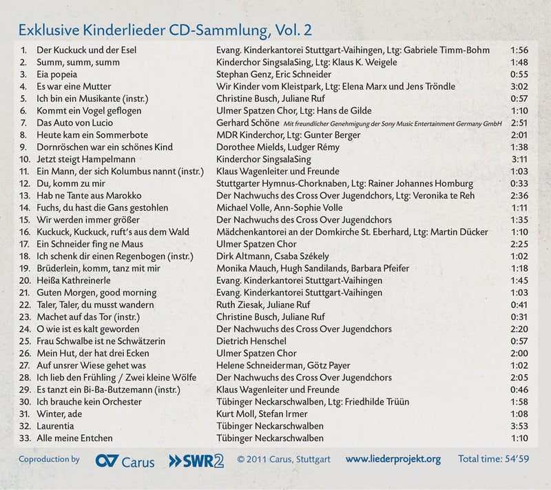 V 2: KINDERLIEDER