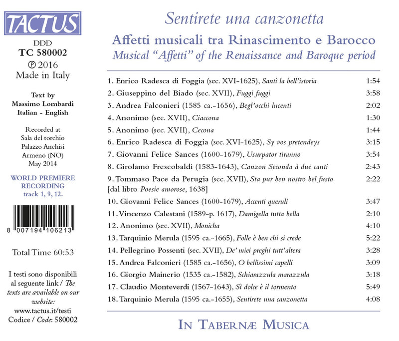 Sentirete una canzonetta