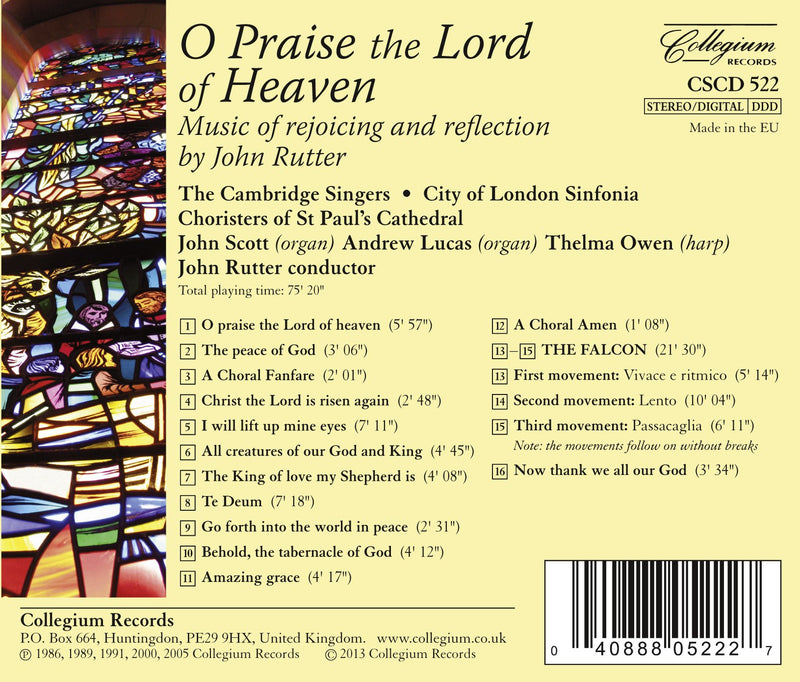 O Praise The Lord of Heaven - Music of Rejoicing & Reflection by John Rutter
