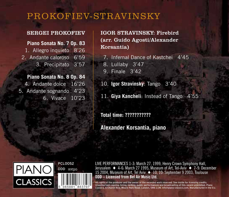 PIANO SONATAS  FIREBIRD TRANSC