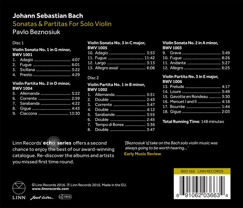 Bach: Sonatas & Partitas for Solo Violin / Beznosiuk