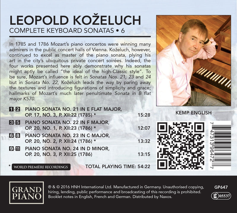 Koželuch: Complete Keyboard Sonatas, Vol. 6