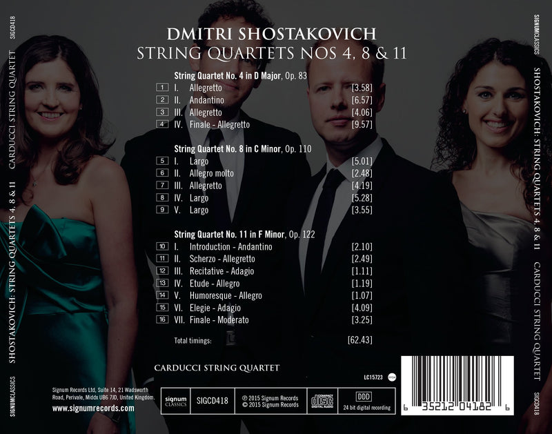 Shostakovich: String Quartets Nos. 4, 8 & 11