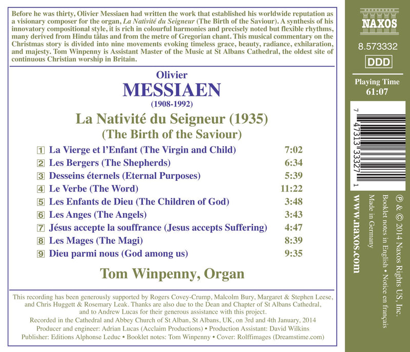 Messiaen: La Nativite Du Seigneur / Tom Winpenny