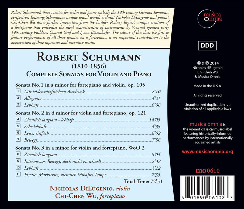 Robert Schumann: Complete Sonatas For Violin And Piano