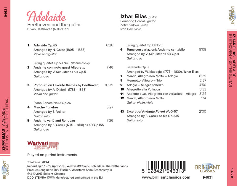 Adelaide - Beethoven And The Guitar / Izhar Elias