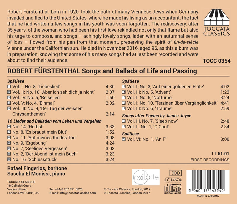 Furstenthal: Songs & Ballads of Love & Passing / Mouissi, Fingerlos