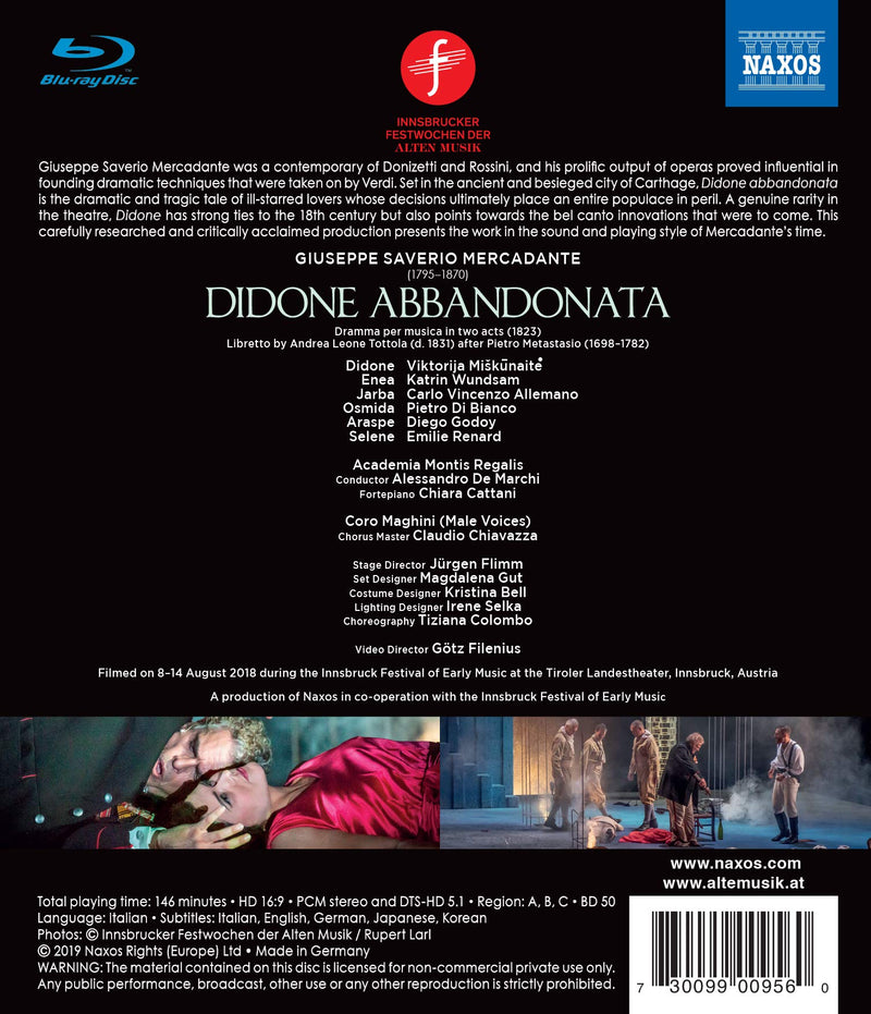 Mercadante: Didone Abbandonata / Marchi, Academia Montis Regalis, Coro Maghini [Blu-ray]