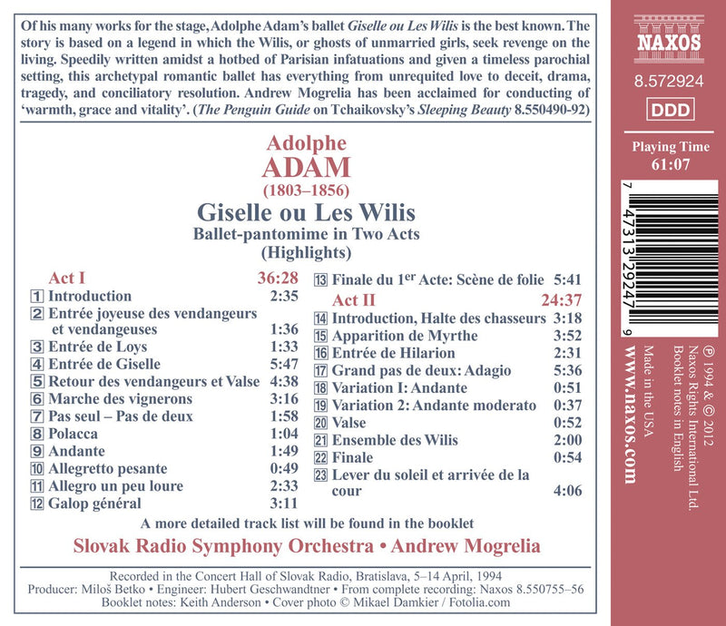 Adam: Giselle - Highlights / Mogrelia, Slovak Radio Symphony