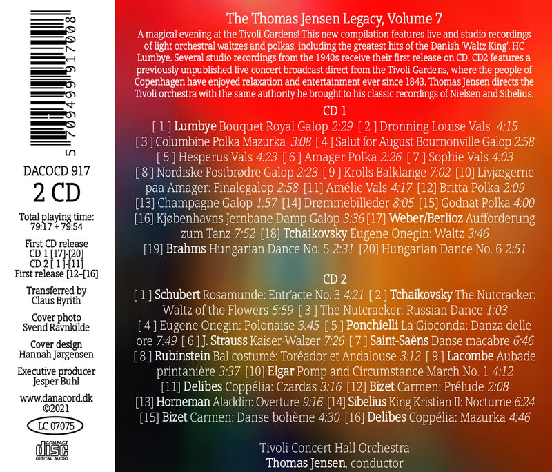 Thomas Jensen Legacy, Vol. 7 / Jensen, Tivoli Concert Orchestra, Danish Radio Symphony Orchestra