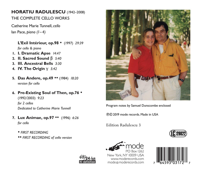 Radulescu: The Complete Cello Works / Pace, Tunnell