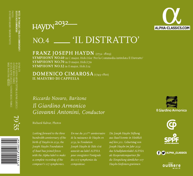 Haydn 2032, Vol 4: Il Distratto / Antonini, Il Giardino Armonico
