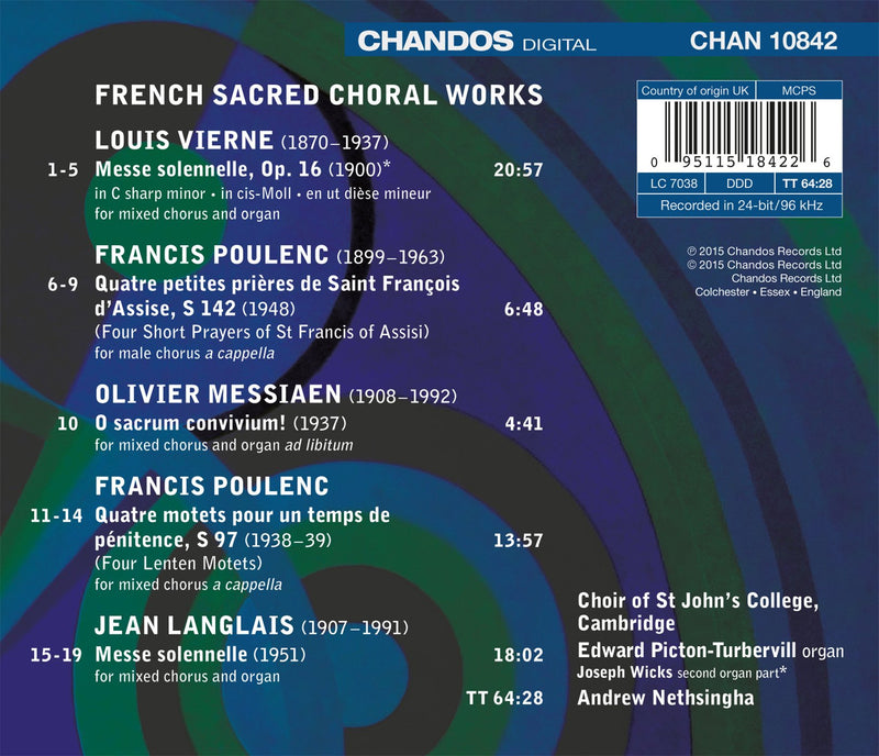 O Sacrum Convivium! - French Sacred Choral Works / Nethsingha, St. John's College Choir