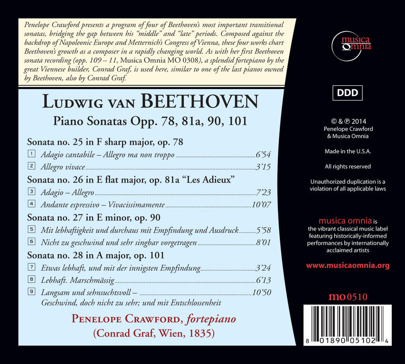 Beethoven: Sonatas, Opp. 78, 81a, 90, 101