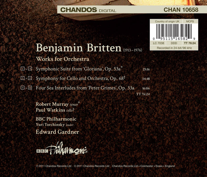 Britten: Cello Symphony; Symphonic Suite From Gloriana; Four Sea Interludes From Peter Grimes