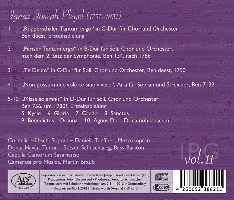 Ignaz Joseph Pleyel, Vol. 11: Sakrale Werke