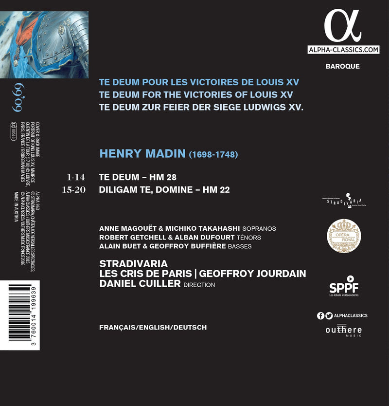 Madin: Te Deum pour les victoires de Louis XV / Cuiller, Stradivaria, Les Cris de Paris