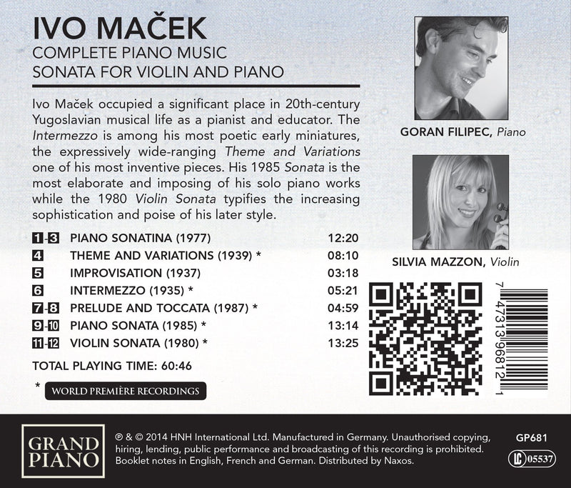 Macek: Complete Piano Works & Sonata for Violin & Piano